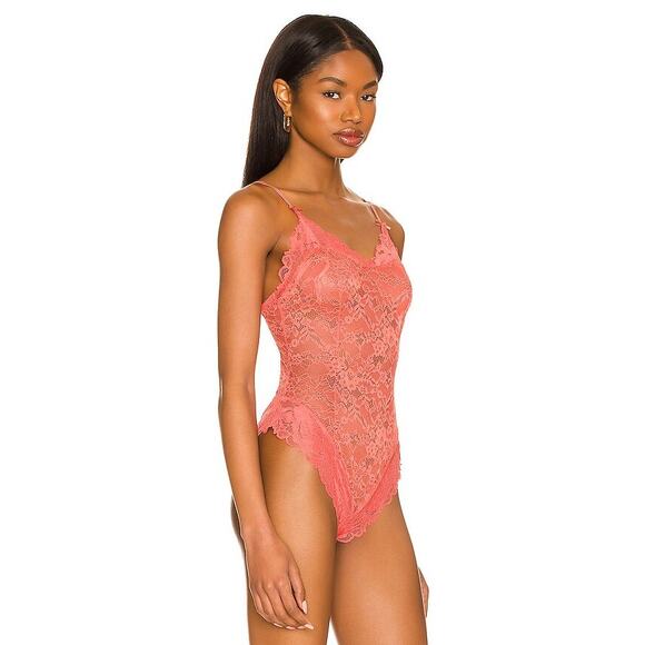 New Free People INTIMATELY One Touch Bodysuit $78 SMALL Watermelon - Picture 4 of 4